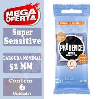 Preservativo Camisinha Super Sensitive Prudence Pacote com 6 unidades