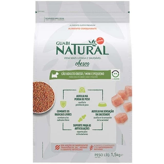 Ração Guabi Natural Frango para Cães Adultos Obesos Raças Mini e Pequeno 1,5kg