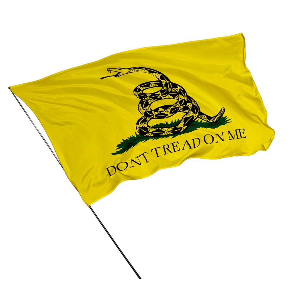 Bandeira Gadsden Don't Tread On Me 1,0m X 70cm Liberal Ancap Costura em Overloque