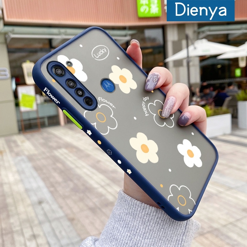 Para MOTOROLA G8 Play G8 Plus G8 Power Case Moda Flor Fosco Transparente Padrão De Borda Quadrada Capa De Silicone Proteção À Prova De Choque Capas Macias