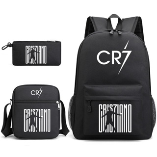 CR7 mochila infantil 44cm mochila escolar canvas ar livre Moda casual mochila de estudante bolsa de mensageiro Bolsa de lápis 3pcs