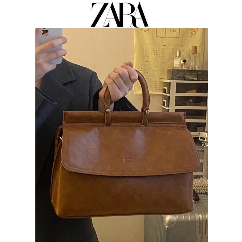 Bolsa Portátil De Couro De Cera De Grande Capacidade ZARA Viagem 2022 Nova Mensageiro De Ombro De Uma Qualidade