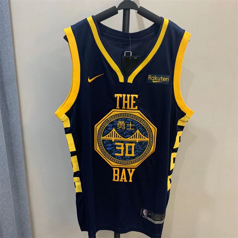 2023 Masculino De Basquetebol Camisas Golden State Warriors #30 Stephen Curry Azul Cidade Jersey