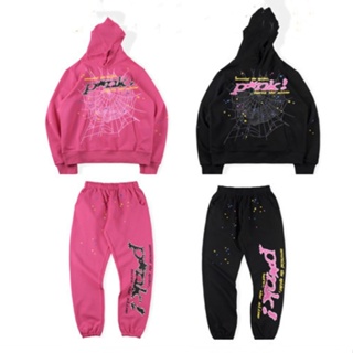 2023 Jovem Troca Rosa Sp5der 555555 Hoodie Homens Mulheres 1 : 1 Espuma De Alta Qualidade Impressão Gráfica De Teia De Aranha 555555 Pulôveres