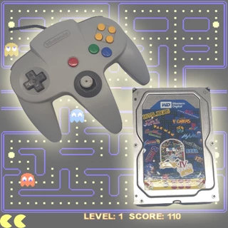 HD PC multijogos + controle N64 usb