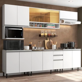 Cozinha Completa Madesa Genova com Armário e Balcão (Sem Tampo e Pia) em Oferta na Shopee