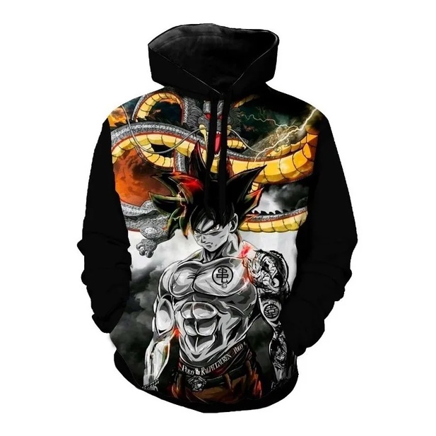 Moletom Dragon Ball Goku Blusa De Frio Casaco De Frio Algodao