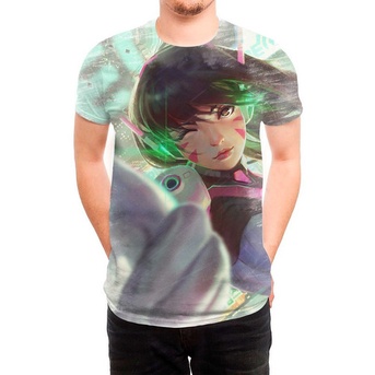 Camiseta Overwatch D.VA, Estilo Anime, Ropa De Calle De Los 90