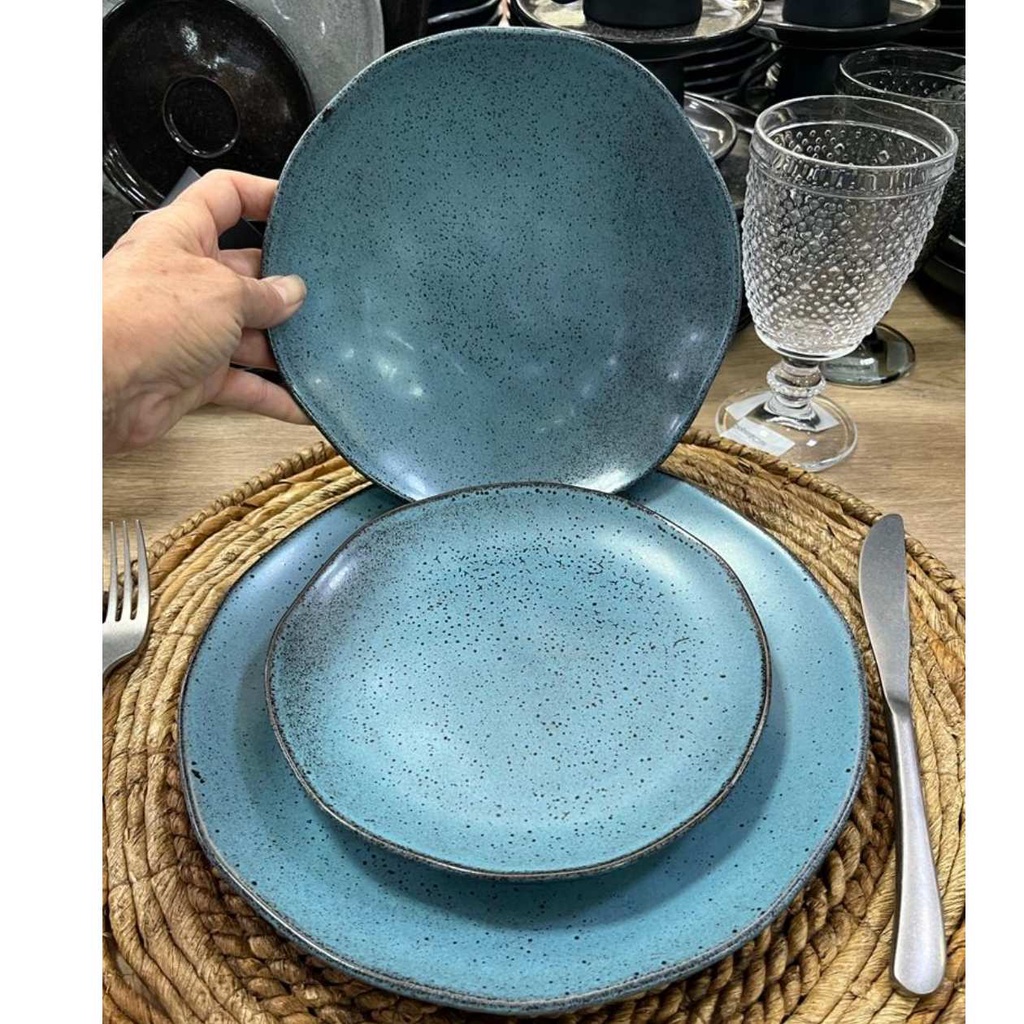 Aparelho Jantar Geo Petroleo Bertolazzi Porto Brasil 12 peças