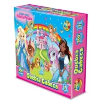 Quebra Cabeça Sonho de Princesa 200 peças GGB Brinquedos a partir de 7 anos de Idade para Meninos e Meninas dia das Crianças Presente de Aniversário Unicórnio - Colorido Quebra Cabeça Sonho de Princesa 200 peças Auxilia na Resolução de Problemas