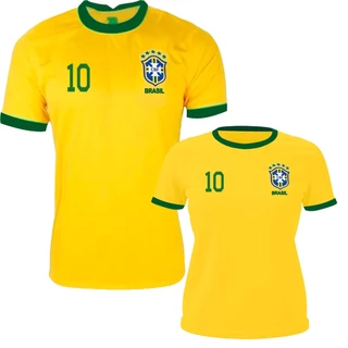 kit Camiseta copa mundo Camisa Casal Feminina e Masculina Amarela