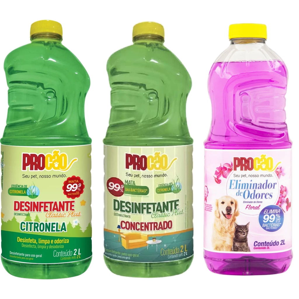 Desinfetante Procão Eliminador de Odores Pet 2L Limpa Casinha Cachorro ...