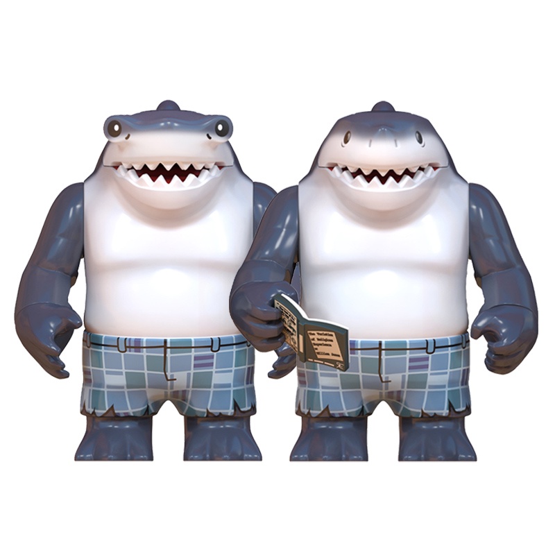 Brigada De Suicídios King Shark Grandes Figuras Bloco De Construção De Brinquedos Para Crianças Presente