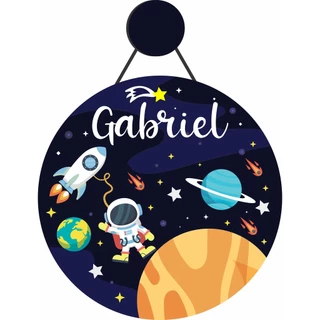 Enfeite Porta Maternidade Astronauta, Irmãos - Nome personalizado - Quarto Infantil Nome Bebê. Guirlanda