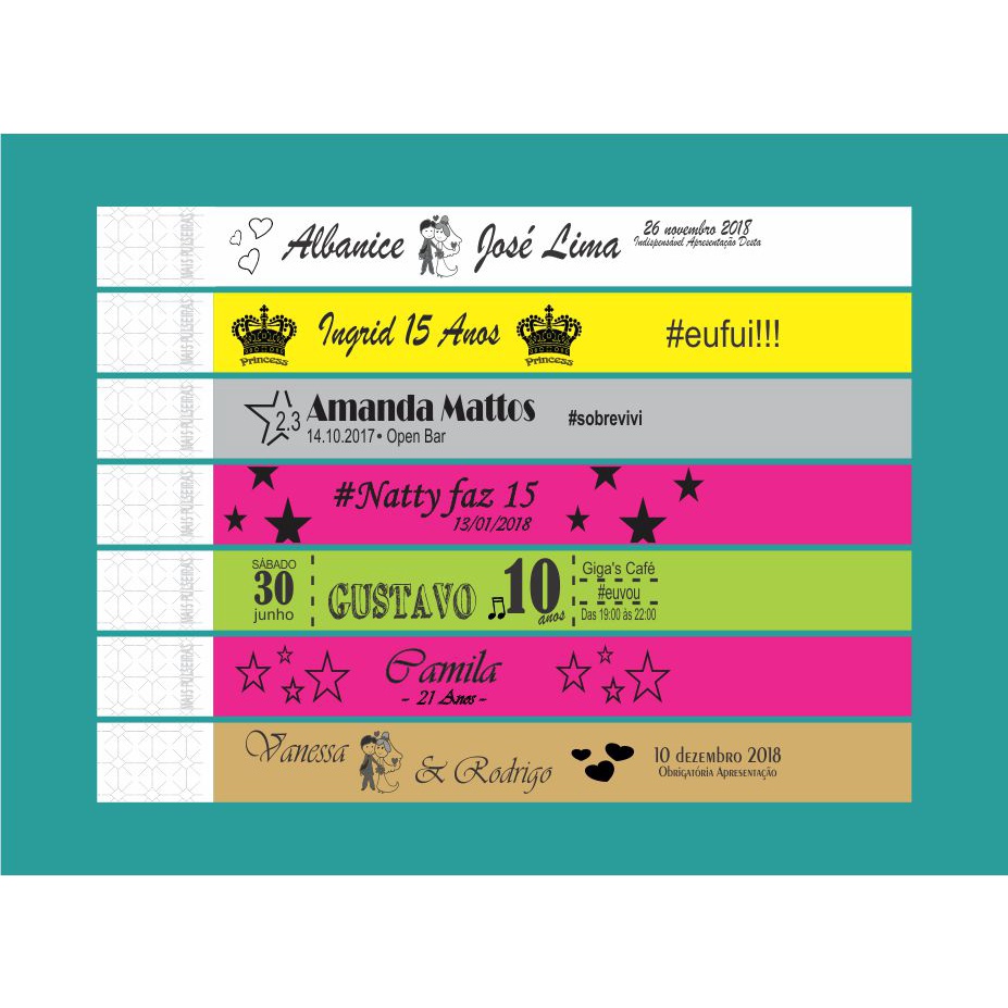 Kit 200 Pulseiras Vip Para Festa Evento Personalizada Tyvek