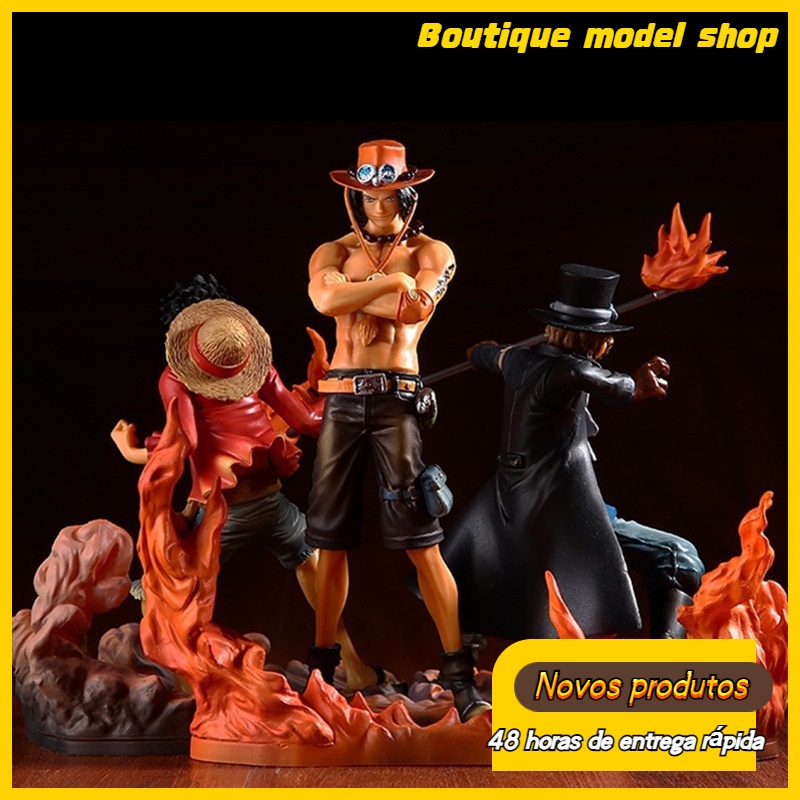 Pcs One Piece Anime Action Figure Modelo Macaco D Luffy Ace Sabo Três Irmãos Coleção Pvc