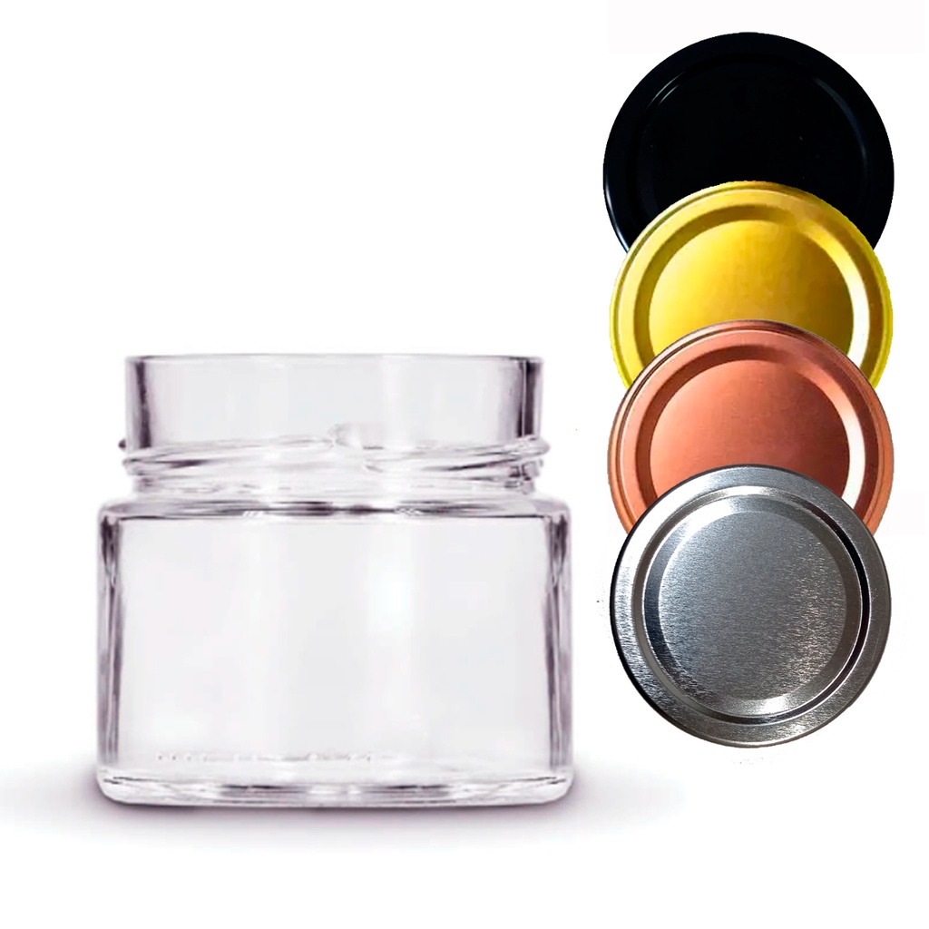 12 Pote De Vidro La Pianezza 215ml Com Tampa Metalica