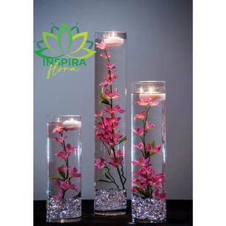 Vaso Cilindro 10x50 Tubo de Vidro Decorativo Mesas Sala Atemporal Decoração