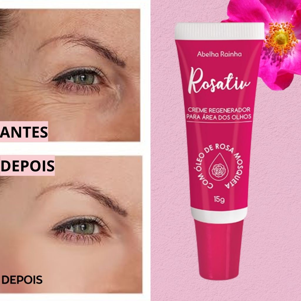 Creme Para Área Dos Olhos Com Óleo De Rosa Mosqueta 15g Rosativ Abelha  Rainha