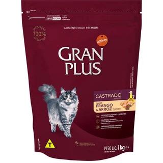Ração GranPlus Frango e Arroz para Gatos Castrados Adultos