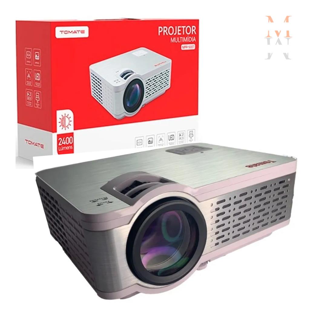 Projetor Home Cinema Tomate Led 2400 Lumens 120 Polegadas | Shopee Brasil