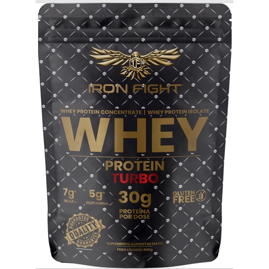 Whey Protein Turbo – Isolado e Concentrado – Refil 900g – Iron Fight