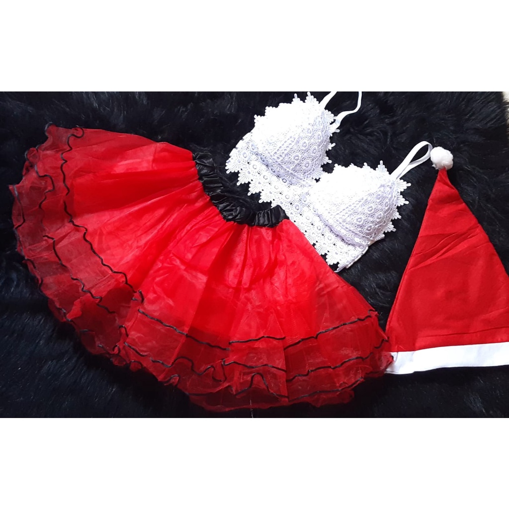 Fantasia Adulto Kit 3pçs Mamãe Noel Natal Gorro Cropped SaiA | Shopee Brasil