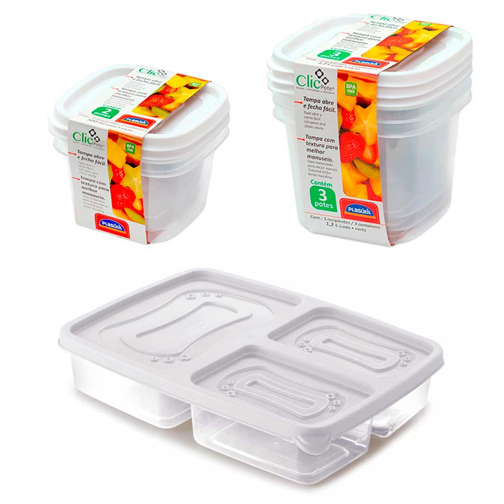 Conjunto 6 pote com tampa porta frios queijo frutas lanches comida ...