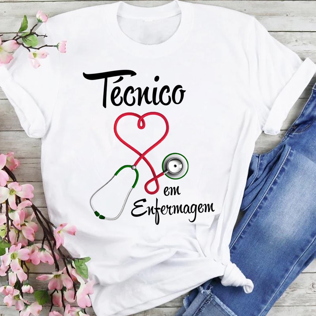 Camisa Tecnico em enfermagem varias estampas personalizada