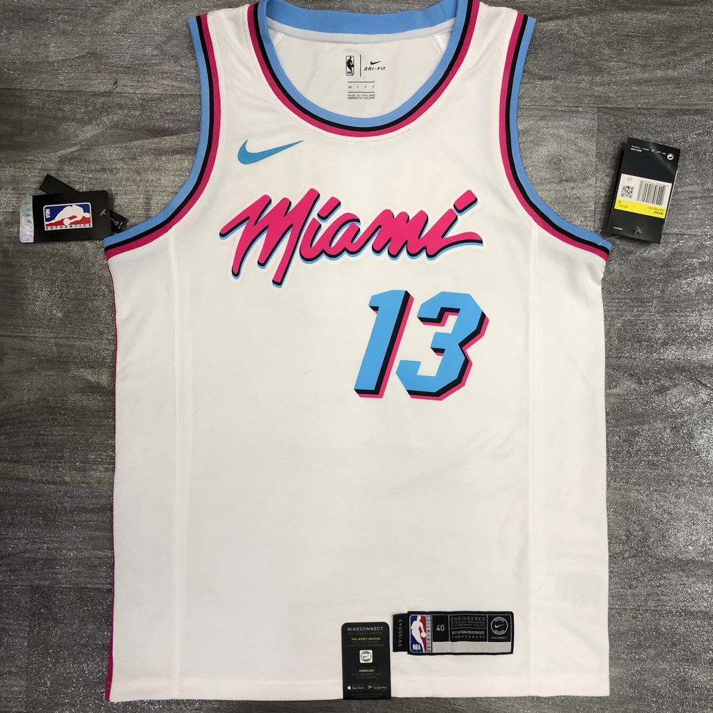 Miami Heat No . 13 Basquete Jersey White Au Versão Hot Press Colete De Basquetebol # 13 Camisa Masculina