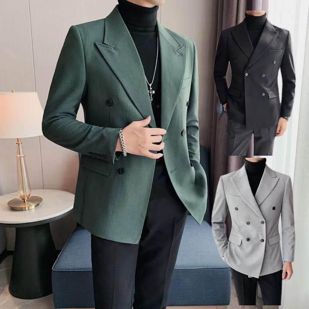 【破格！】Double-breasted Blazer (JKT029-BLACK) Blazer Shoulders Wide Double-Breasted ジャケット・アウター
