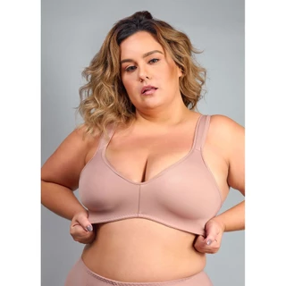 Sutiã Cobertura Total Duloren Sem Bojo Em Tecido Duplo Flex Power CASTANHA Plus Size