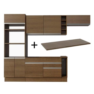 Cozinha Completa Madesa Safira com Armário e Balcão + Tampo - Rustic em Oferta na Shopee