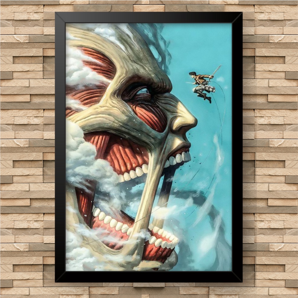 ATTACK ON TITAN - Quadros e Placa Decorativa de Parede para quarto e sala tema Eren Yeager Armin Levi Shingeki No Kyojin Titã Mikasa Manga mosaico poster Quadro parede e decoração séries, filmes e animes Nerd Geek kit combo presente Nova Edição hq 45