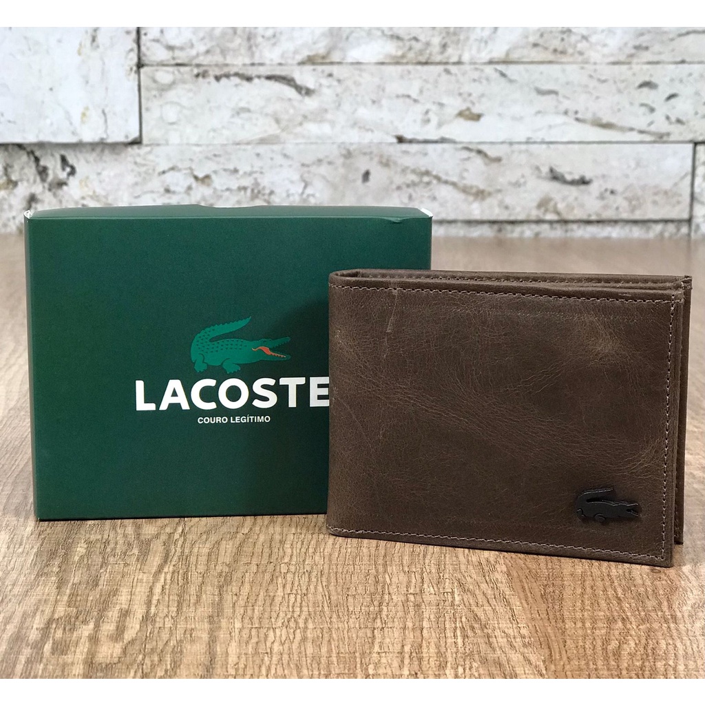 Carteira Masculina slim em Couro Sintético Lacoste Multifuncional Ultra ...