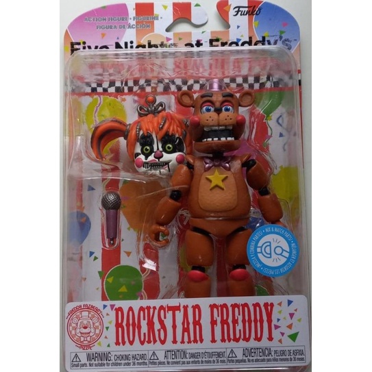 Lindo Boneco Five Nights At Freddy animatronic Fnaf Rockstar Freddy  pizzaria simulator 14cm - Corre Que Ta Baratinho