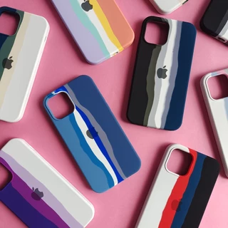 Capinha Iphone 12 / 12 Pro Capa Case Silicone Colorida Arco Íris Forrada Aveludada (CF18)