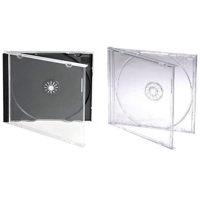 Estojo/Box CD Acrílico Transparente/Cristal ou Preto c/10 Unidades