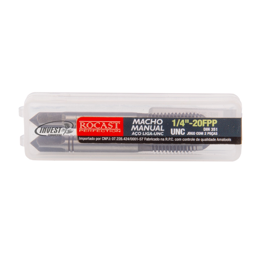Jogo De Macho Manual Rocast Aço Liga 1/4 - 20 UNC Rosca Grossa | Shopee ...