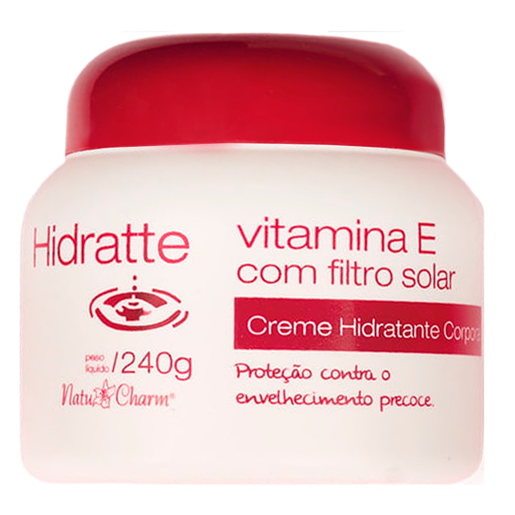 Creme Hidratante Corporal Vitamina E com Filtro Solar 240g Natu Charm ...