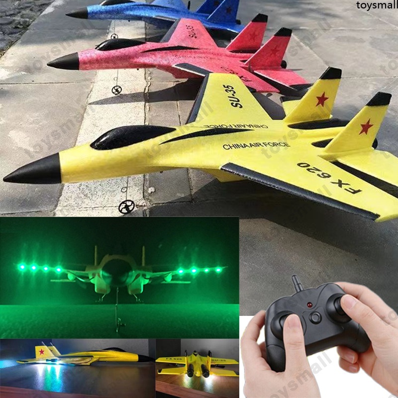 Avião de controle remoto, 2.4g, com asa fixa, e espuma de atirar, brinquedo  elétrico, para meninos, su35, f22 - AliExpress