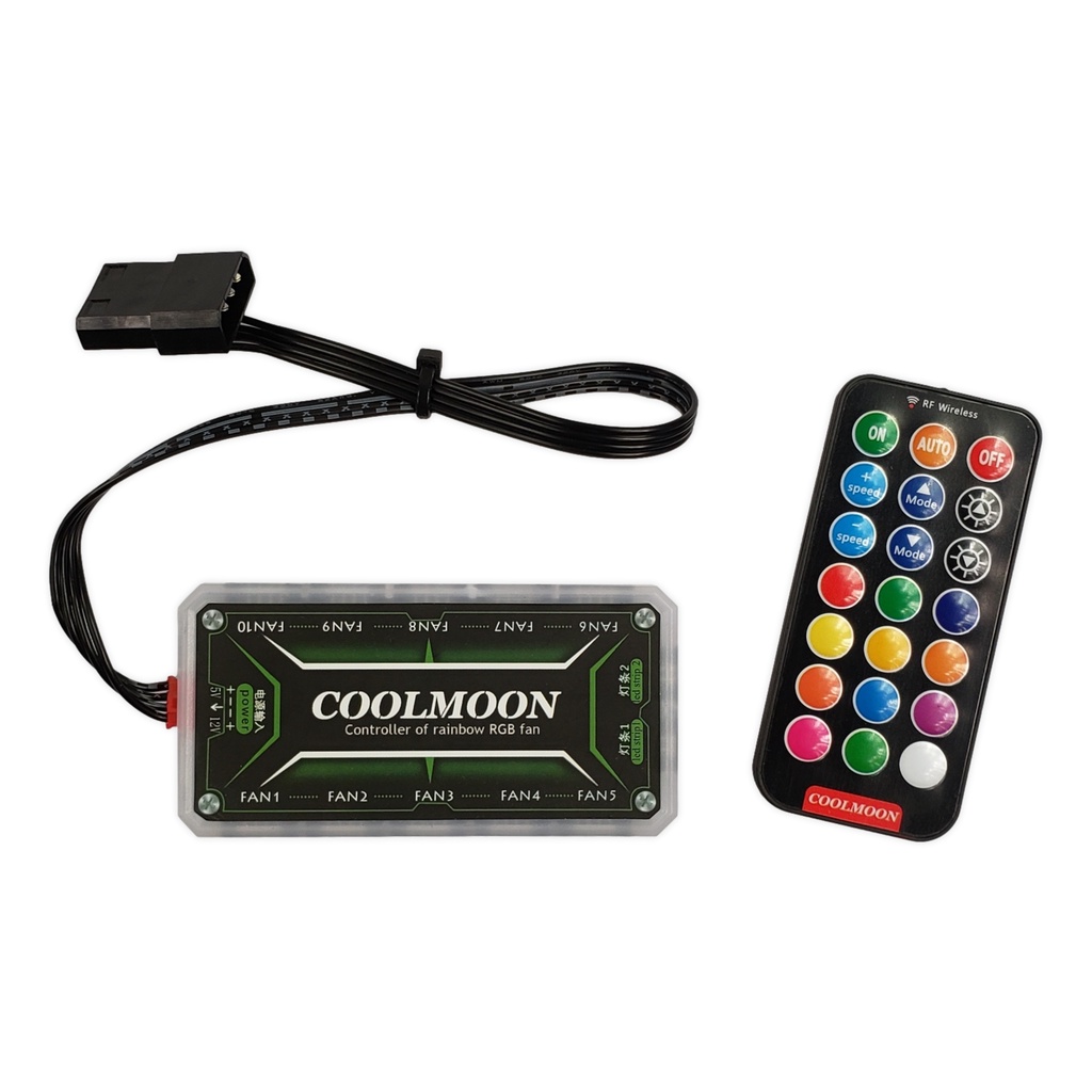 Controladora RGB 6 Pinos até 10 Fans Com Controle Coolmoon | Shopee Brasil