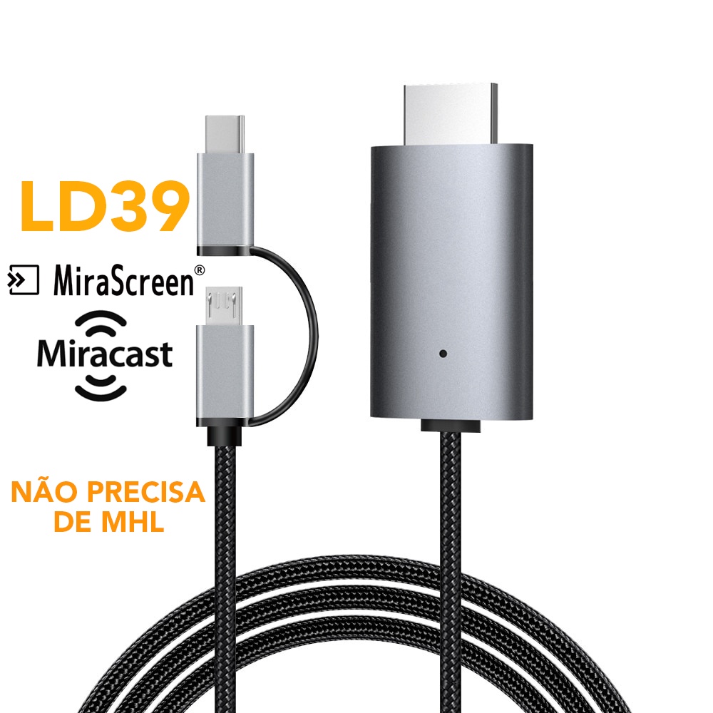 Cabo Adaptador Micro Usb C HDMI Mirascreen LD39 para Celular Sem MHL Android Shopee Brasil