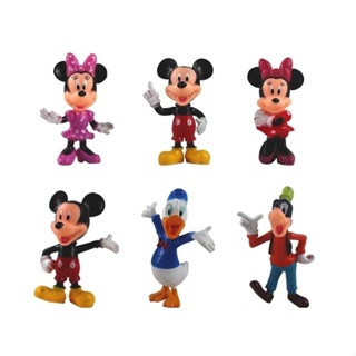 Kit 6 Bonecos Disney Mickey Minnie Donald Pateta Collectible
