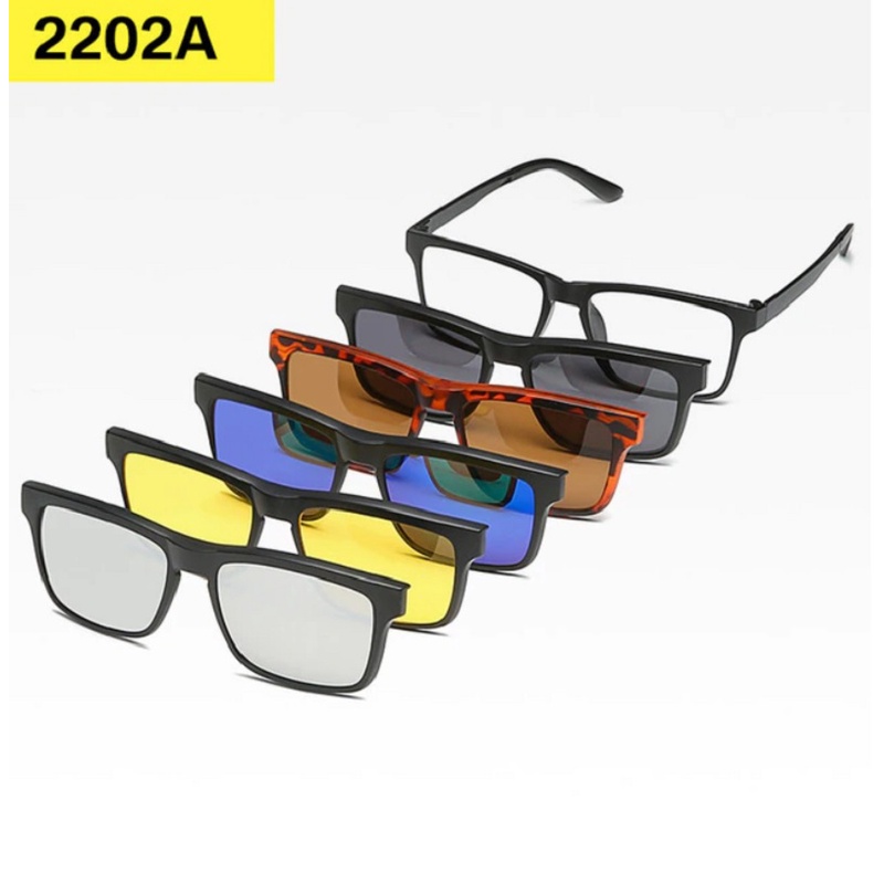 Oculos De Sol 6 Em 1 Clip On Multi Lentes Polarizado Estoque no Brasil  MODELO 2202A