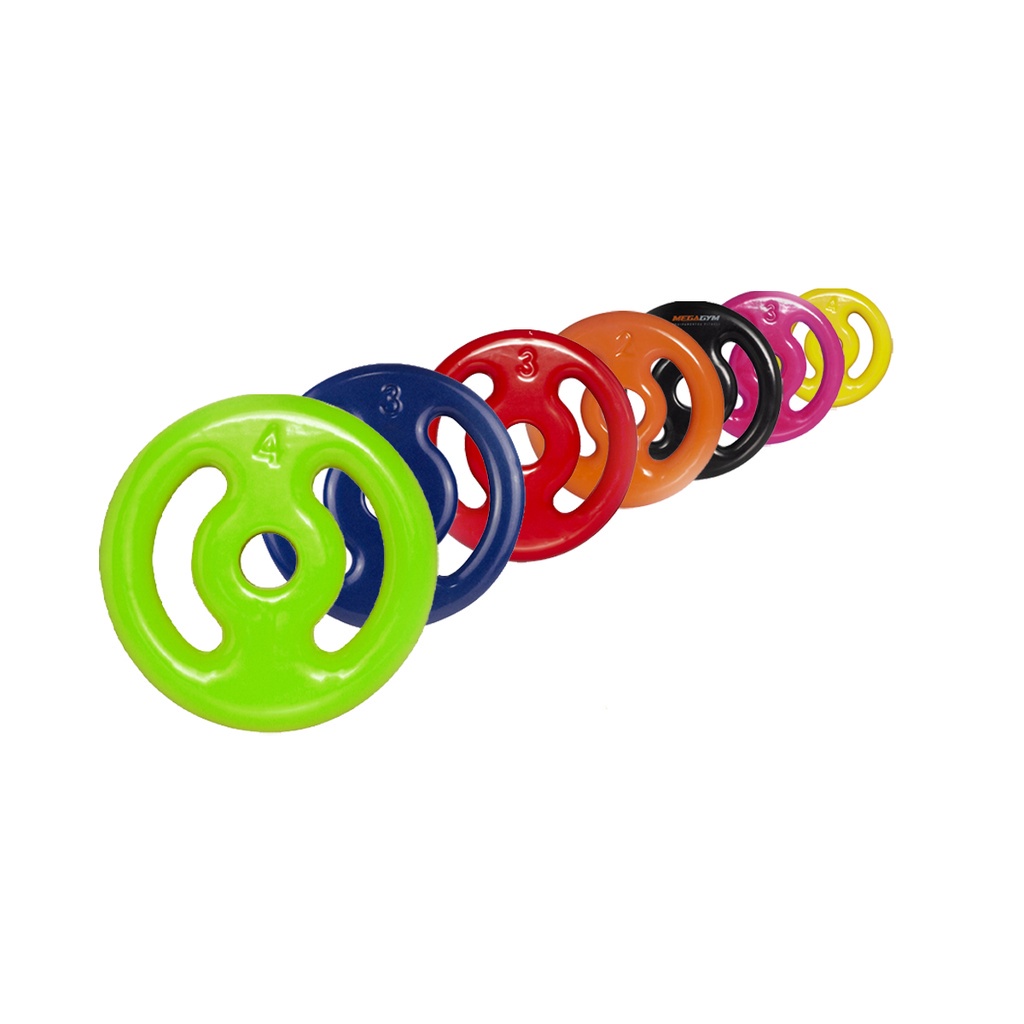 Anilha Para Musculação Emborrachada 2Kg Furo 31mm Para Treino Com Barras E Halteres De Academia