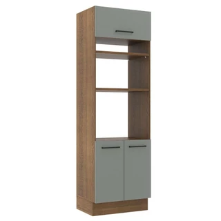 Torre Quente Armário de Cozinha 70 cm 3 Portas Rustic/Cinza Agata Madesa em Oferta na Shopee