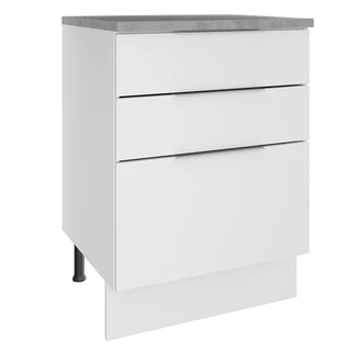 Balcão Madesa Stella 60 cm 3 Gavetas - Branco em Oferta na Shopee