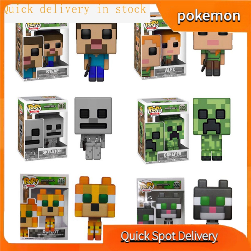 8 Bonecos Minecraft - Steve, Alex, Creeper - Coleção do Paraguai