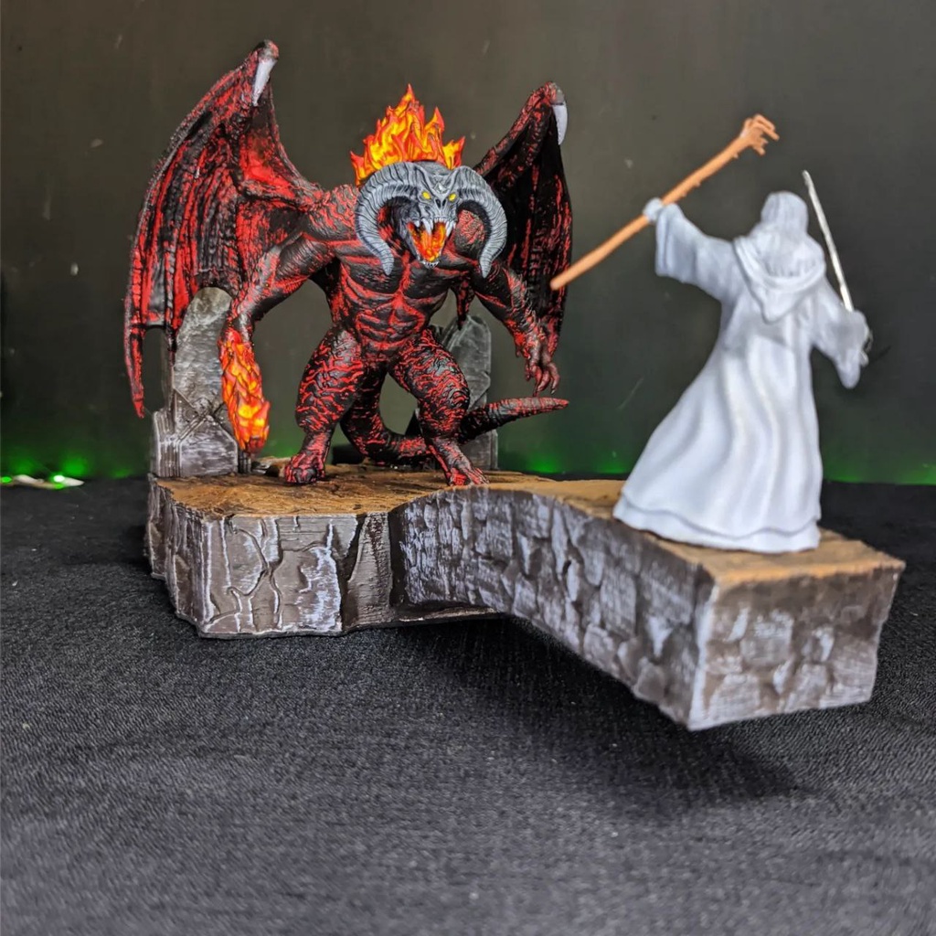 Diorama Balrog & Gandalf - Saga senhor dos anéis